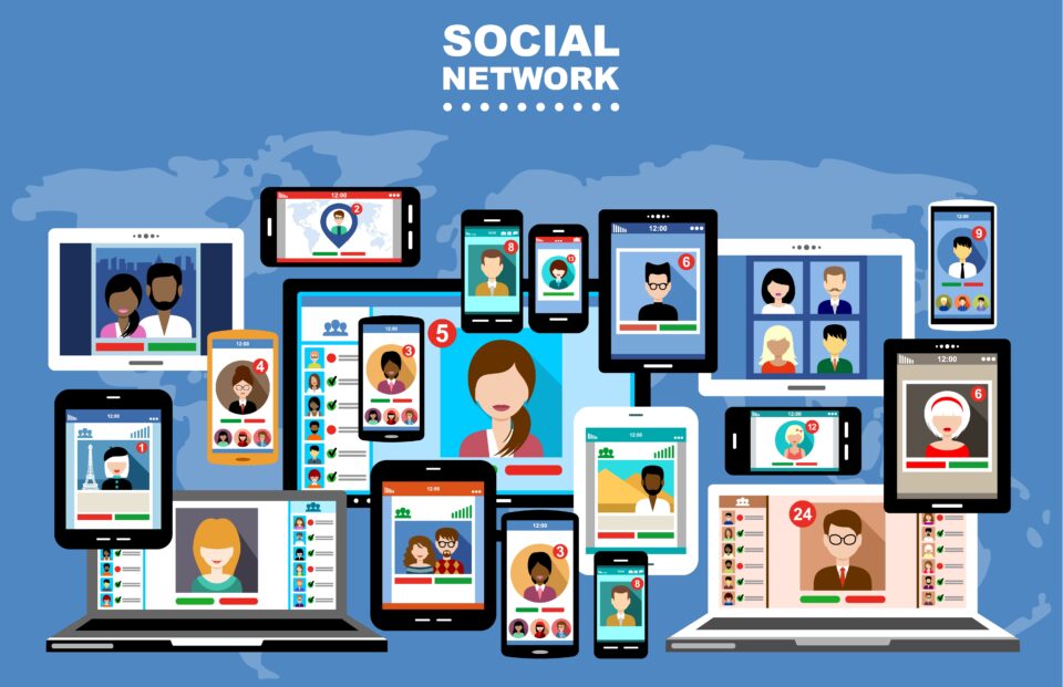 Social Networks. Blogs. Internet communication. vector